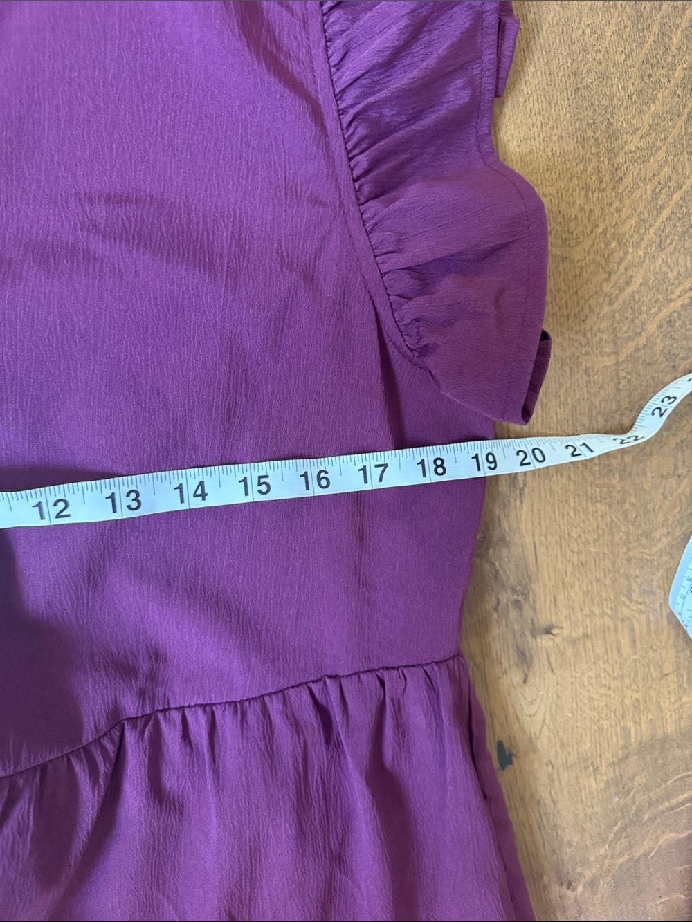 Entro Tiered Ruffle Sleeve Dress in Plum large - Picture 3 of 4